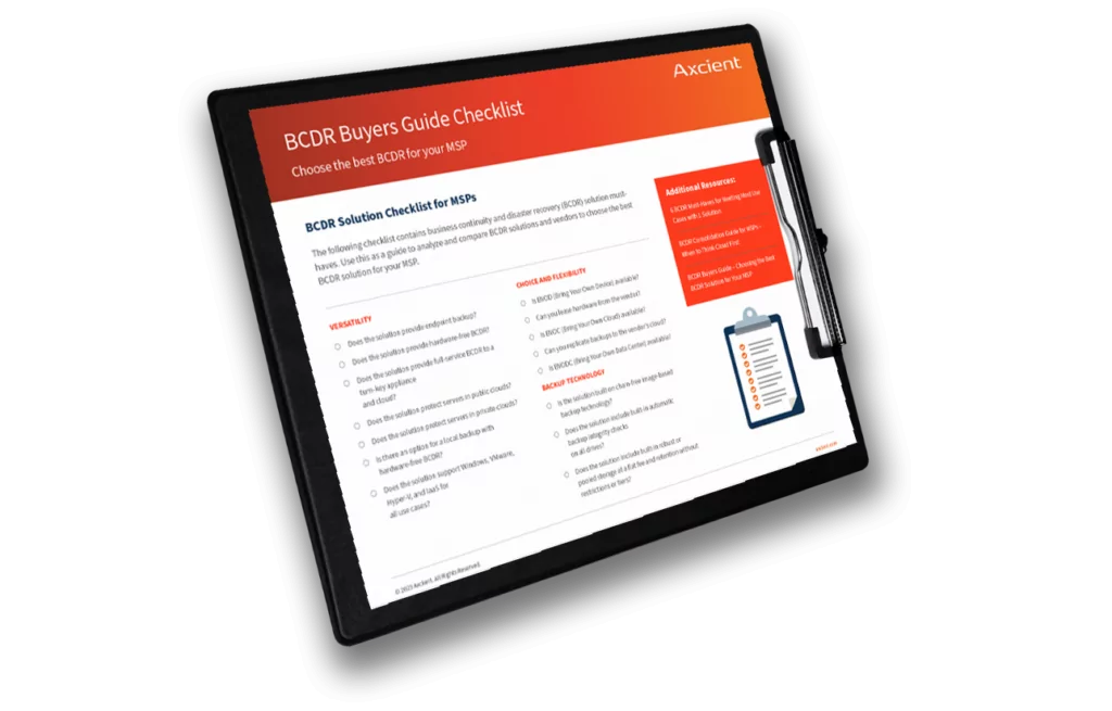 bcdr buyers guide checklist