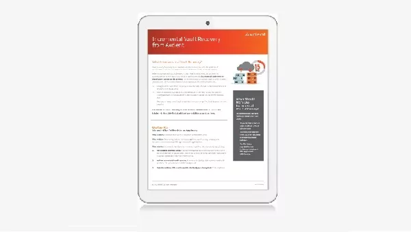 Incremental Vault recovery data sheet