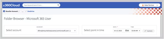 x360Cloud sharepoint restore browser view